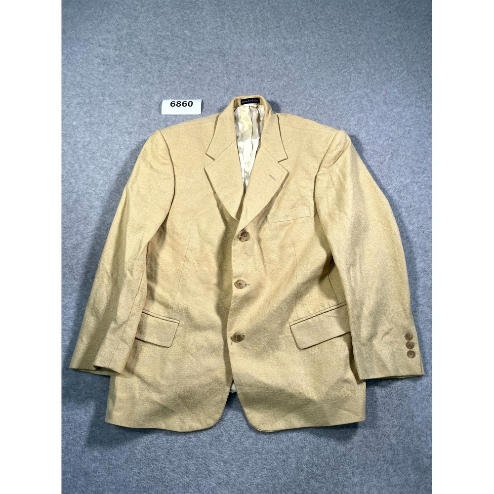 DANIEL HECHTER Blazer Jacket Mens Small Khaki Single Breasted Formal Business‎